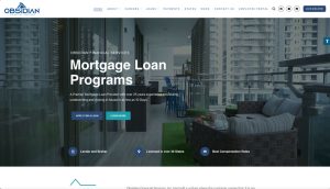 Obsidian Financial Services Home Page Hero Section